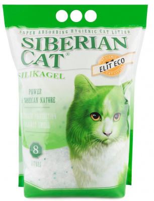 Наполнитель силикагелевый для кошачьего туалета Сибирская кошка элита эко 8  л зеленые гранулы — купить в Перми, цена 1166.00 руб.